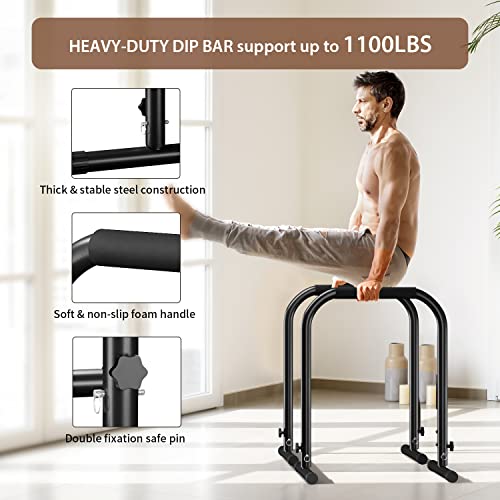 Wesfital 034 Dip Bar, Adjustable Dip Stand Station For Home Workout, Heavy Duty Parallel Bars Workout Equipment For Strength Training thumb #1