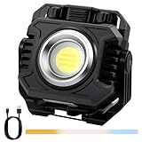 AUTOUTLET LED Arbeitsleuchte, 1500LM Campinglampe Powerbank Akku Lampe 5000mAh, 3 Lichtmodi - Flutlicht/Scheinwerfer/Rotlicht, IP65 Wasserdicht, Magnet & 360° Drehbar, für Werkstatt Camping(1 Stück)