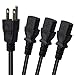 Computer Power Splitter Cord, NEMA 5-15P to 3X C13 - C13 Y-Cable, Power Cord Y Splitter Cable - Power 3 Monitors at Once (3ft/1m, 5-15P to 3XC13)