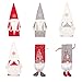 Poseca Noël En Peluche Gnome Couverture De Bouteille De Vin Santa Claus Sacs De Bouteille De Vin Chandail Bouteille De Vin Robe Couverture De Bouteille De Vin Pour Les Décorations De Noël (6 PCS)