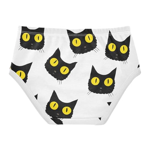 Bright Toddler Girls Underwear 2t Cotton Panties for Girl Cute Black Cat Yellow Playful Undies Kids Briefs2