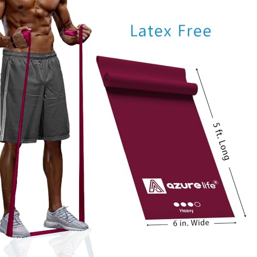 A AZURELIFE Professional 8 Yards Bulk Resistance Bands Rolls or 5,6,7 ft. Long Non-Latex Elastic Exercise Bands, Stretch Bands for PT, Yoga, Pilates, Rehab, at-Home or The Gym Workouts