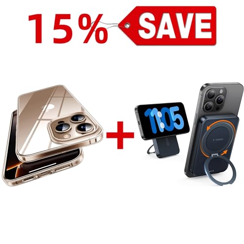 TORRAS Ostand 10,000mAh QI2 Magnetic Battery Pack with Stand & Magnetic Case — Buy Together to Save 15%