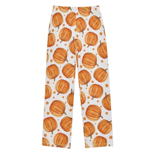Boys' Pants Orange Pumpkins with Dots Long Bottoms Jogger Pants Elastic Waist Trousers with Pockets S-XL