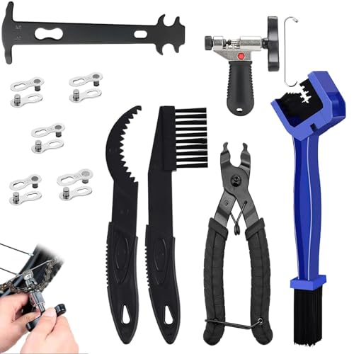 NUWIQ Set di attrezzi per catena per bicicletta, 12 pezzi, per bici da corsa, mountain bike, sport bike e biciclette