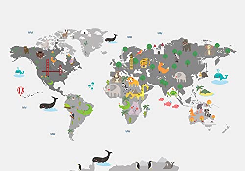 WallArena - Mapa tapety winylowej - VEXXXXXL (520 x 318 cm) Tapeta 5 Bahnen do salonu i sypialni - - Tapety - Okładzina ścienna - Ściana z funkcjami i fototapeta - Mapa świata