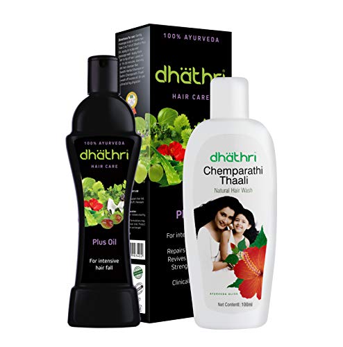 Image of dhathri Hair Care plus Herbal Oil 100 Ml and Chemparathi Thaali Shampoo 100 Ml - Total 200 Ml