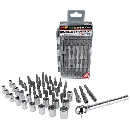 Performance Tool W9046 Steckschlüssel- und Bit-Schraubendreher-Set | 1/4 Zoll Steckschlüsselsatz | Magnetischer Bithalter | Klarer Klappkoffer für einfache Aufbewahrung | Chrom-Vanadium | 52-teilig 1 Performance Tool W9046 Steckschlüssel- und Bit-Schraubendreher-Set | 1/4 Zoll Steckschlüsselsatz | Magnetischer Bithalter | Klarer Klappkoffer für einfache Aufbewahrung | Chrom-Vanadium | 52-teilig