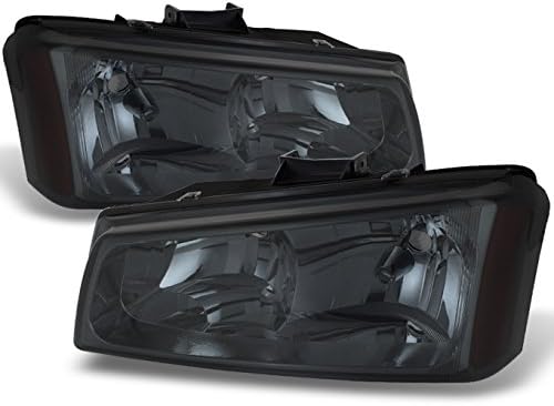 AKKON - For Smoked Smoke 2003-2006 Chevy Silverado Avalanche 1500/2500 HD Headlights Front Lamps Pair Left + Right Replacement