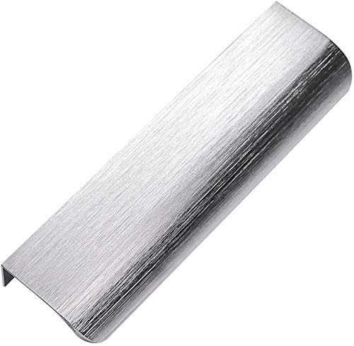 Image of Goldenwarm 50 Pack Brushed Nickel Cabinet Pulls 5 Inch Finger Pulls for Cabinets Edge Pulls Silver Kitchen Hardware for Dresser Drawers,Aluminum Alloy