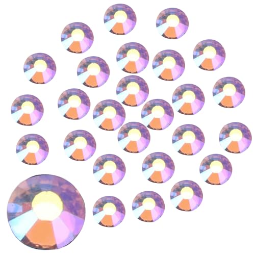 Image of Crystal Flatback Rhinestones for Crafts 3.2mm SS12, Light Purple AB | Glue Fix, 1440pcs Glass Rhinestones for Bedazzling, Clothes, Tumblers, Nail Art, Shoes, Bags, Caps & Accessories Decoration