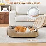 Oveppy Dog Bed for Medium Dogs, Super Soft Rectangle Dog Beds, Washable Warming Pet Bed with Anti-Slip Bottom, Brown - Image 2