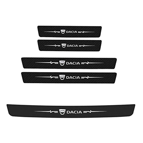 KBUYS 5 Stück Auto Heckstoßstange Aufkleber Einstiegsleisten Aufkleber kompatibel mit Dacia Logo Dokker Jogger Sandero Duster Logan Lodgy Spring Bigster (Color : 5PCS oid for Dacia)