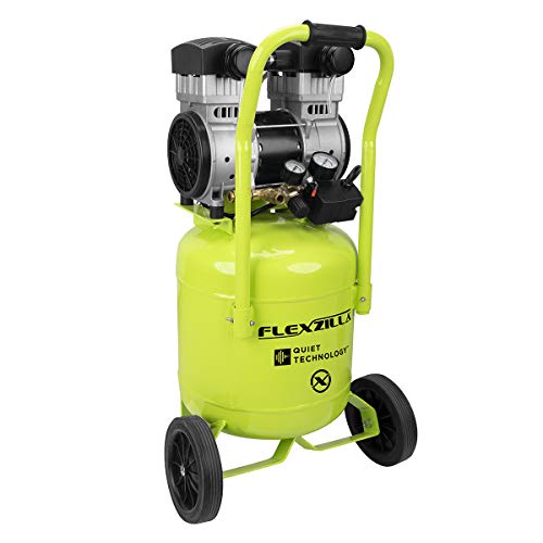 Flexzilla Portable Air Compressor with Quiet Technology, 2 HP, 10 Gallon, Industrial Grade Pump