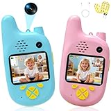 Video Walkie Talkies for Kids with Dual Cameras, 2 Pack Rechargeable Two Way Toddler Walkie Talkies Long Range, Indoor Outdoor Camping Hiking Toys, Christmas Birthday Gifts for Boys Girls Ages 3-12