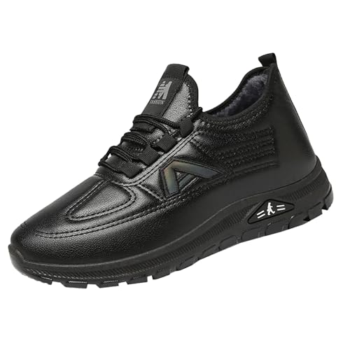 SAUTRV Botas de senderismo para hombre y mujer, de algodón, para invierno, para hombre, Black, 38 2/3 EU