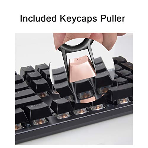 Fitlink Stainless Steel Metal Keycaps With Key Puller For Mechanical Keyboard Cherry Mx Switch(Esc,Rose Gold) #TOP3