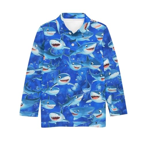 Boy Golf Outfits Size 3-16 Kids Fall 1/4 Button Collared Long Sleeve Shirts Novelty Tennis Performance Tops