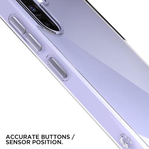 Image of Amazon Basics Back Cover for Samsung Galaxy A37 5G PC + TPU Clear Transparent Raised Edges Shockproof Protective Phone Bumper Case (Transparent)
