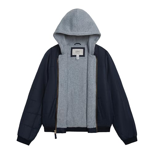 Image of LONDON FOG Boys' Midweight Quilted Bomber Jacket With Sweatshirt Hood