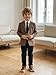 Boy's Tweed Suit Blazer Jacket Spring Single Breasted Kids Herringbone Tuxedo Boys' Fashion Homecoming Sport Coat Jacket Set Prom Grey 18