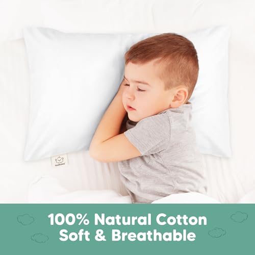 Image of KeaBabies Toddler Pillowcase, 2pk 13x18 Organic Cotton Cover (Soft White) | Standard Toddler Pillowcase for Kids, Boys Girls, Soft, Durable Cotton Cover for Miniature Sleepy Pillow Cute Color No Pillow