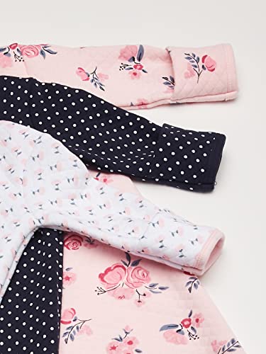 Hudson Baby Unisex Baby Quilted Cotton Gowns 3Pk, Pink Navy Floral, 0-6 Months #TOP2