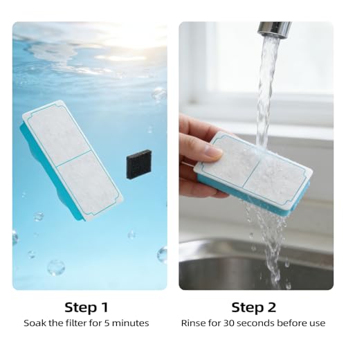 Filtros para fuente de agua para gatos 3.2L 12 piezas miniatura 6
