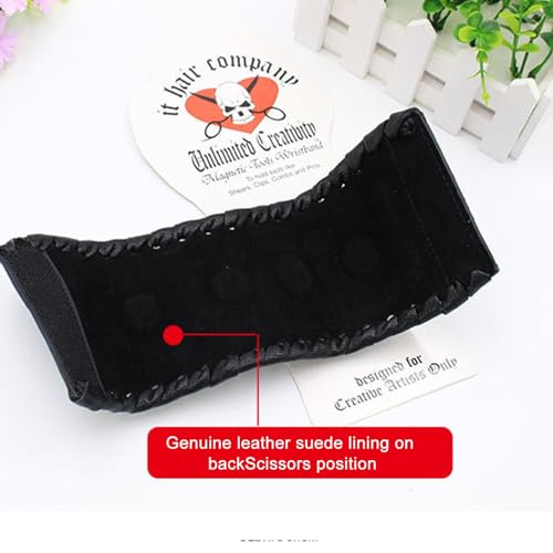 Sac à outils pour ciseaux de coiffure avec compartiments spacieux en cuir - 7