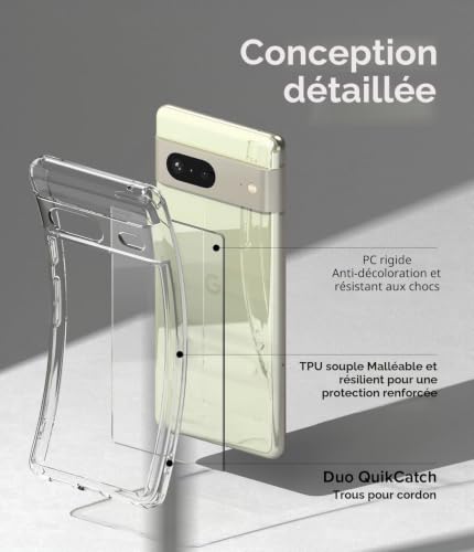Coque Pixel 7 transparente rigide pour stopper l'usure de votre mobile