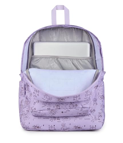 Image of JanSport SuperBreak Plus Backpack with Padded 15-inch Laptop Sleeve and Integrated Bottle Pocket - Spacious and Durable Daypack for Work and Travel, Horoscope Horizons Pastellilac /Mahognyhaze
