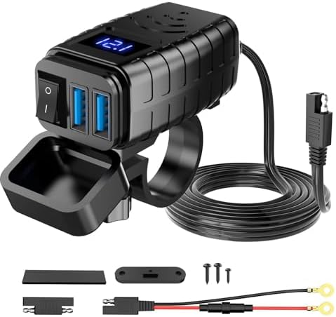 Image showcasing Amazon.com: Kewig Motorcycle Battery Charger, Motorcycle USB Charger ...
