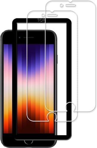 （22:30時点） KPNS iPhone SE3 ガラスフィルム【2枚セット】ガイド枠付き 日本素材製 強化ガラス iPhoneSE 3 2022 第3世代 / iPhone SE2 2020 第2世代 / iPhone8 7 6 6s 用 ガラスフィルム 強化ガラス カバー 保護フィルム