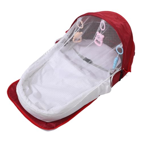 Lit de voyage pliable rouge parfait pour le camping en famille