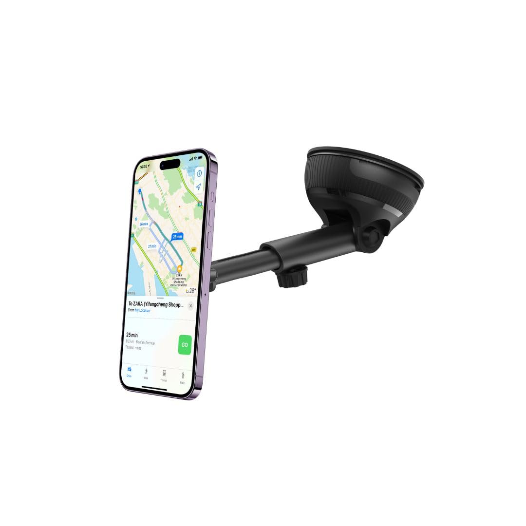 WE Supporto universale per smartphone per auto: fissaggio a ventosa per parabrezza/cruscotto estensibile + fissaggio griglia di ventilazione - supporto magnetico