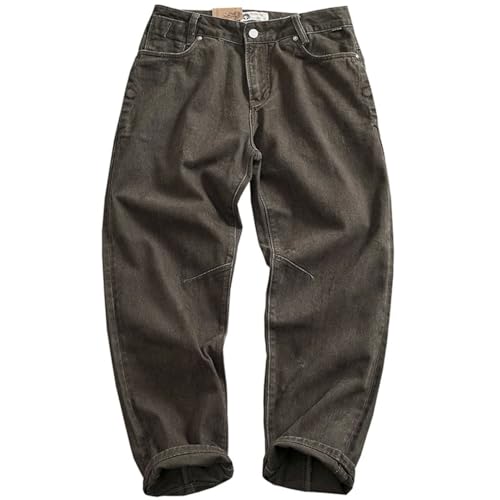 Pantalon de travail épais robuste en pur coton coupe droite confortable