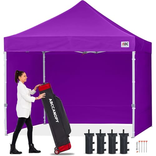 ABCCANOPY Easy Pop Up Canopy - Tienda de campaña con paredes laterales 10 x 10 pulgadas, serie comercial, color morado