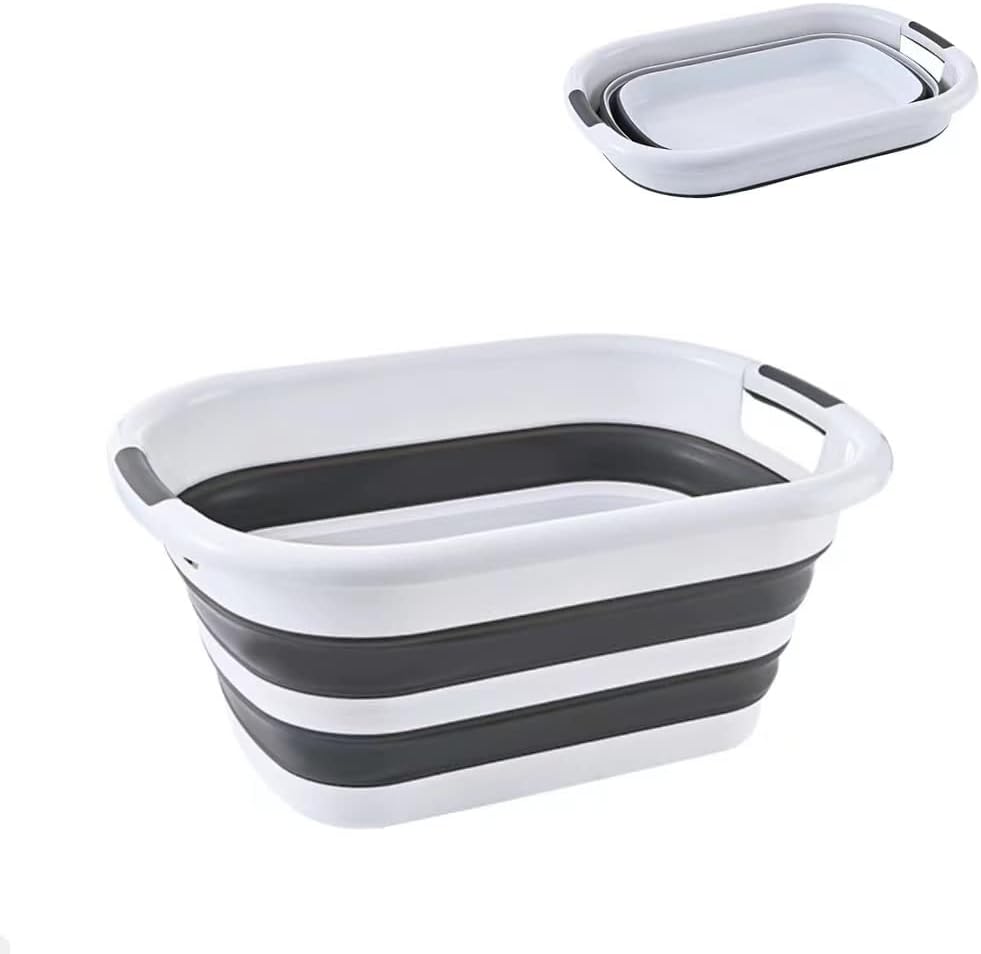 Large foldable laundry basket,40L 10.6 gallon pop up storage container, collapsible space saving organiser hamper,for washing and kitchen,toy storage bin Dog Bathtub (Large/40L)