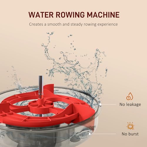 SPORTNOW Water Rowing Machine, Foldable Rowing Machine for Home Gym, 120kg Weight Capacity Portable Rower with Wheels, LCD Monitor and Tablet Holder for 1.2 m to 2 m User Cardio Training, Black - Image 3
