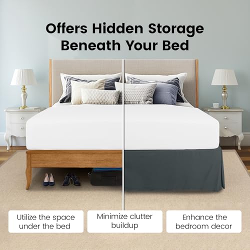 Utopia Bedding Queen Bed Skirt - Soft Quadruple Pleated Ruffle - Easy Fit with 16 Inch Tailored Drop - Hotel Quality, Shrinkage and Fade Resistant (Queen, Grey) - Image 4