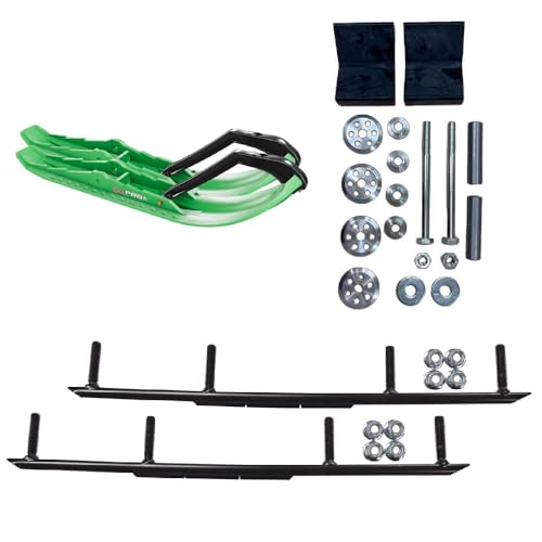 C&A Pro Green TMX Snowmobile Skis w/ 4