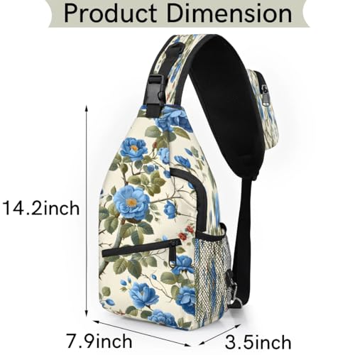 Bolso Sling unisex con estampado floral, para viaje y senderismo miniatura 2