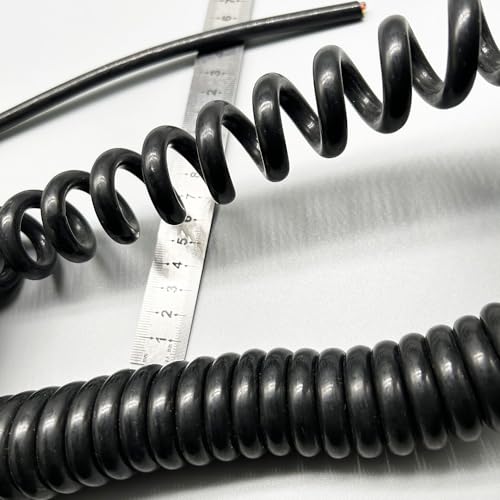 Cable en espiral de 5 núcleos extensible a 3.75 metros con base de cobre para colgar 6