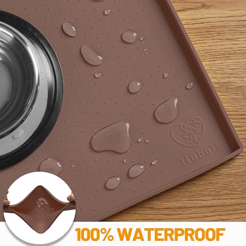 image for Hubulk Dog Feeding Mat,100% Waterproof Food Grade Silicone Pet Food an