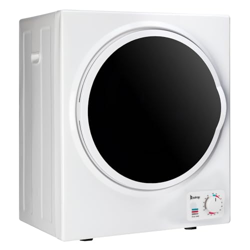 Bonnlo Wäschetrockner 2.5 KG, Ablufttrockner 220V 850W, Mini Trockner mit Knob, Trockenmaschine aus Edelstahl-Trommel & ABS, Weiß