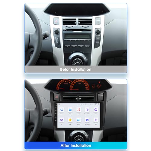 Radio 2 DIN Android 15 4G WiFi para Yaris Vitz 2005-2012 Estéreo 2