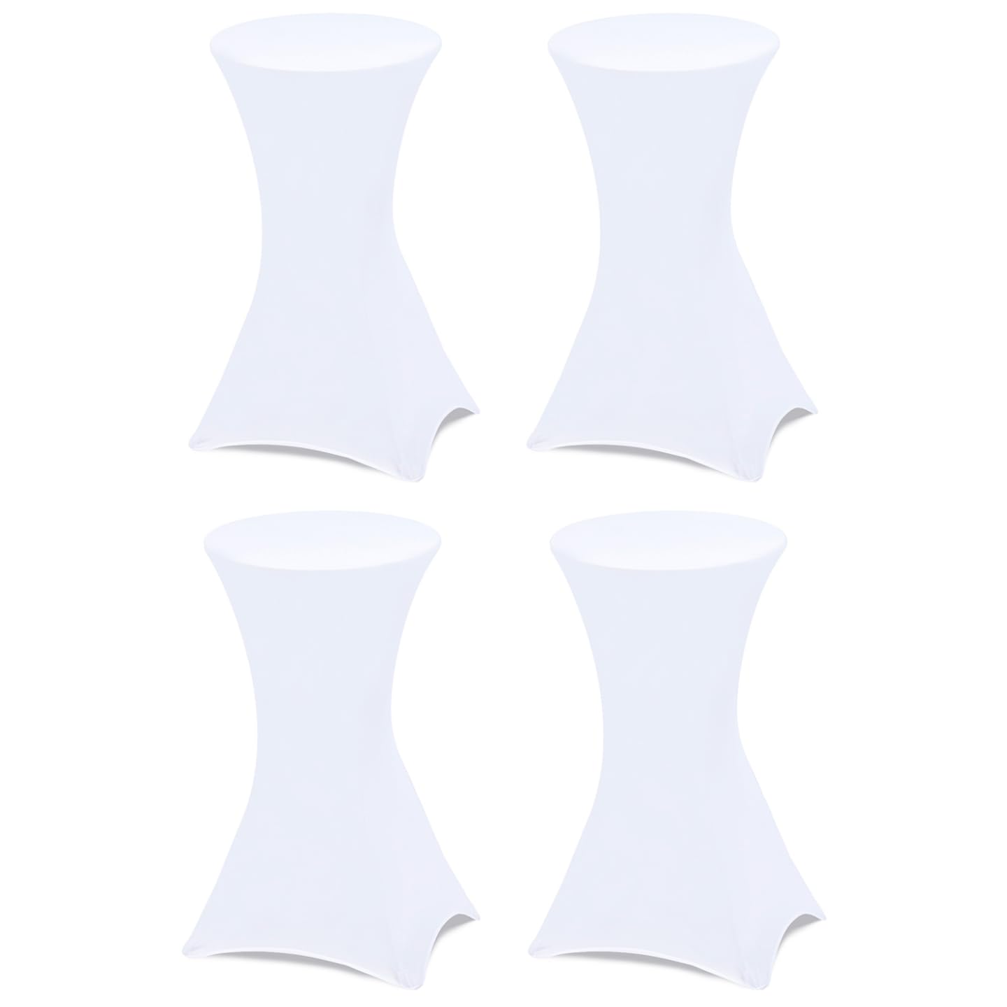 IDMarket - Set di 4 tavoli alti pieghevoli da 105 cm e 4 coperture bianche