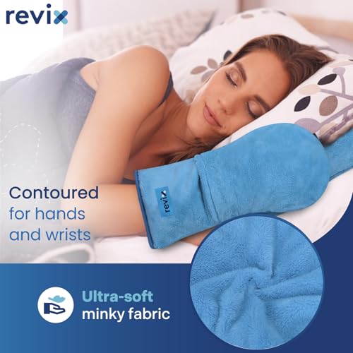 Image of REVIX Heated Hand Mitts Warmers, Microwavable Heating Pad, SkyBlue