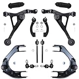 Detroit Axle - Front 12pc Control Arms Kit for Chrysler Sebring Dodge Stratus Cirrus Plymouth Breeze, 4 Upper & Lower Control Arms 2 Sway Bars 4 Inner & Outer Tie Rods 2 Boots Replacement