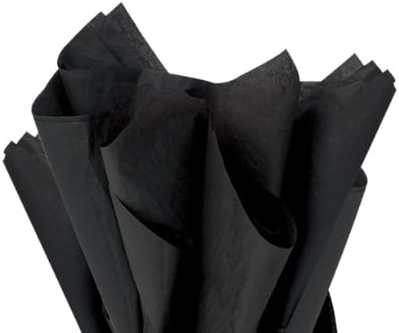 Flexicore Packaging Gift Wrap Tissue Paper Extra Large Sheets | Size: 20x30 Inches | 48 Count (Black, 48 Sheets)